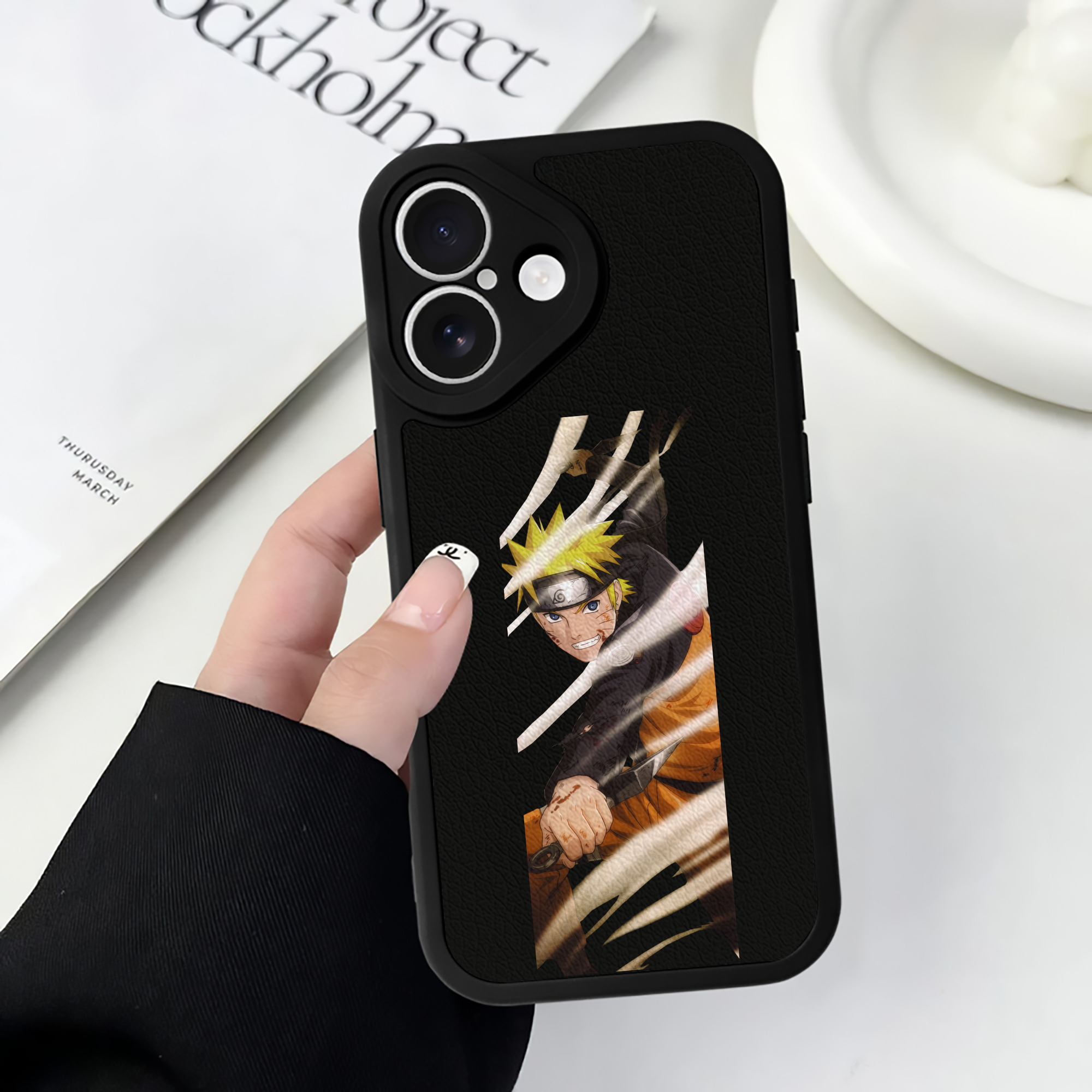（画像用） NARUTO -ナルト- うずまき ナルト Uzumaki Naruto 【iPhone 16シリーズ対応】シリコンスマホケース（レザー調） 材質：シリコン